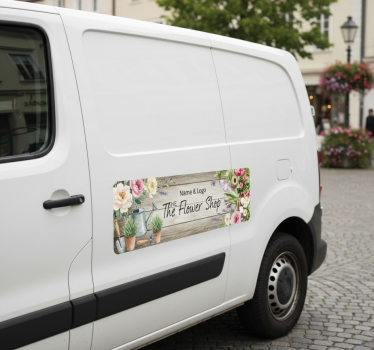 Autosticker naam en logo bloemenwinkel - TenStickers