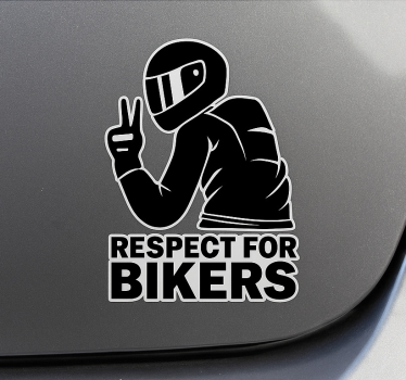 Autosticker respect voor bikers - TenStickers