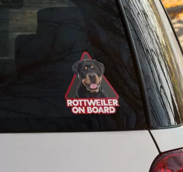 Rottweiler hond aan boord autosticker - TenStickers