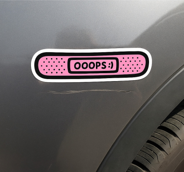 Autosticker roze "oops" pleister - TenStickers