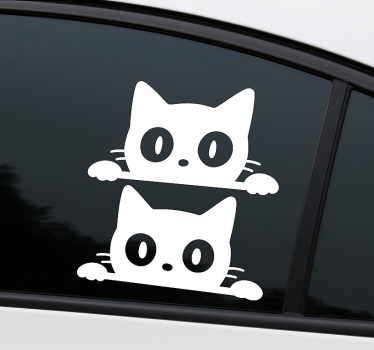 Autosticker schattige kat twins - TenStickers