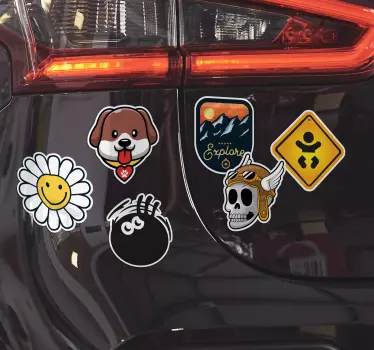 Verschillende cartoons autosticker set - TenStickers