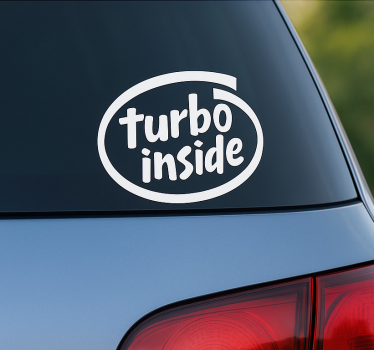 Autosticker turbo binnen citaat - TenStickers