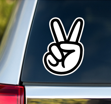 Autosticker vredesteken handgebaar - TenStickers