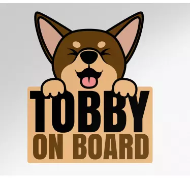 Autosticker waarschuwing blije hond - TenStickers