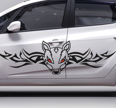 Autosticker wolf tribaal ontwerp - TenStickers