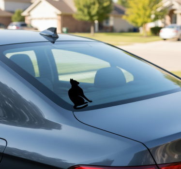 Autosticker zittende kattenomtrek - TenStickers