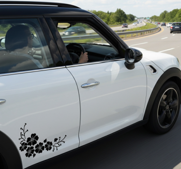 Autosticker zwarte bloemenhoek - TenStickers
