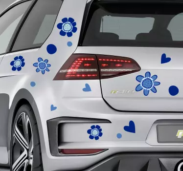 Auto stickers bloemen mono kleur - TenStickers