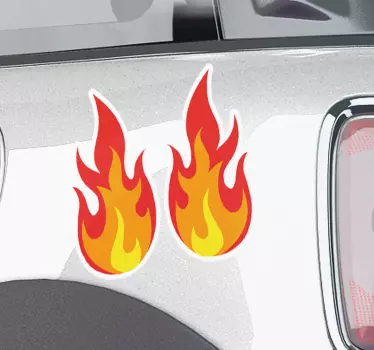 Sticker voor auto dubbel vuur - TenStickers