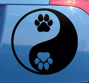 Autostickers Hondenpoot yin yang - TenStickers