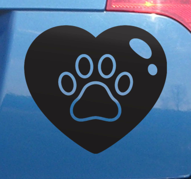 Autostickers Hondenpoten in groot hart - TenStickers