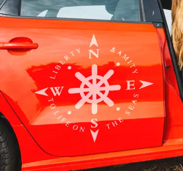 Autostickers Kompas met waarden - TenStickers