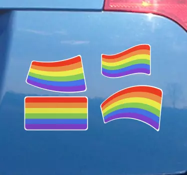 Motor sticker pakket van 4 trotsvlaggen - TenStickers