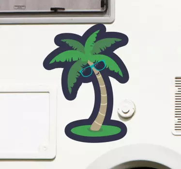 Camper sticker palm met zonnebril - TenStickers