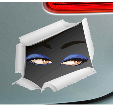 Autosticker realistische vrouw ogen gluren - TenStickers