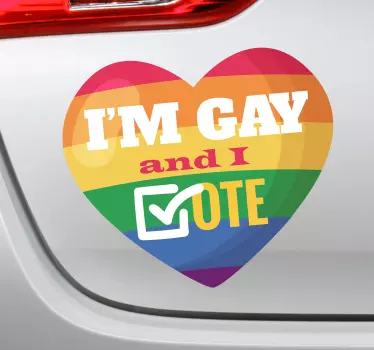 Autostickers Regenboog stemt homo - TenStickers