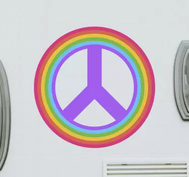Autostickers Regenboog vredesteken - TenStickers