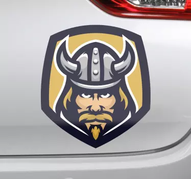 Autostickers Scandinavische viking met hoorn - TenStickers