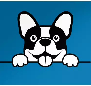 Autostickers Schattige eenkleurige hond gluurt - TenStickers