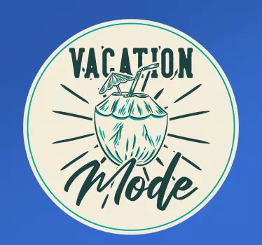Sticker voor auto vakantiemodus met cocktail - TenStickers