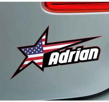 Ster verenigde staten sticker met naam - TenStickers