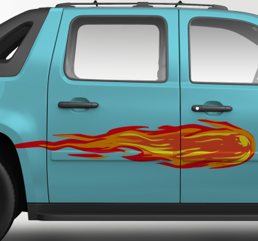 Sticker auto vlammen - TenStickers