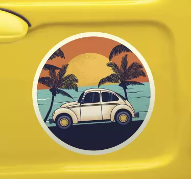 Autostickers Welkom in de auto uit de jaren 70 - TenStickers