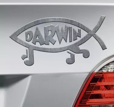 Auto stickers zilveren vis - TenStickers