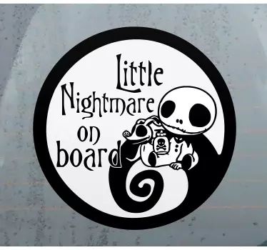 Baby aan boord sticker Kleine nachtmerrie aan boord - TenStickers