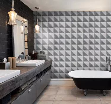 Tegelstickers badkamer cement patroon - TenStickers