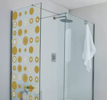 Badkamer sticker gele cirkels - TenStickers