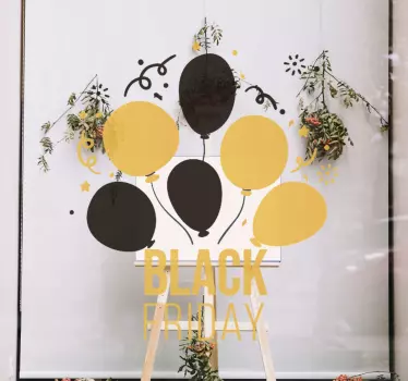 Ballonfeestbanner etalage sticker - TenStickers