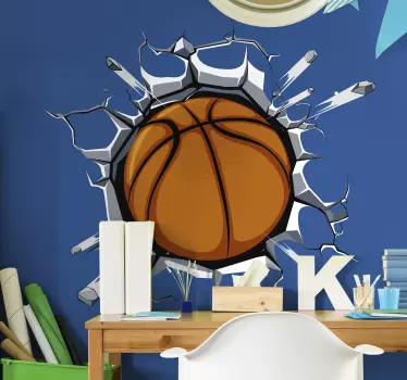 Basketbal uit de  muursticker - TenStickers