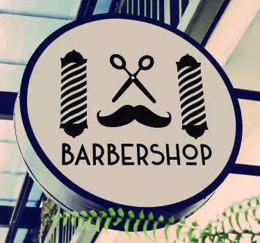 Raamstickers Barber shop sign - TenStickers