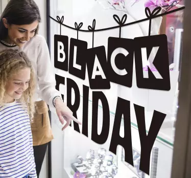 Black friday sticker etalage aan een slinger - TenStickers