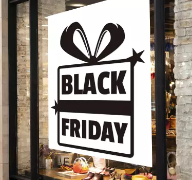 Black friday sticker etalage in cadeau - TenStickers