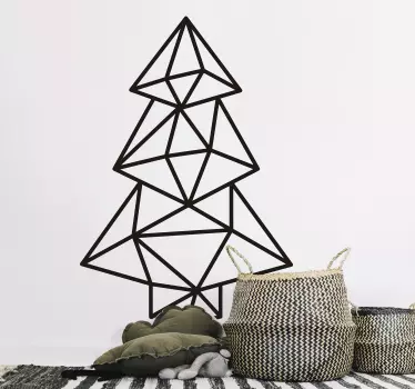 Feestdagen sticker geometrische kerstboom - TenStickers