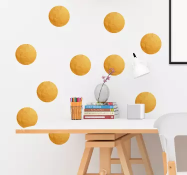 Woonkamer muursticker gouden rondjes - TenStickers