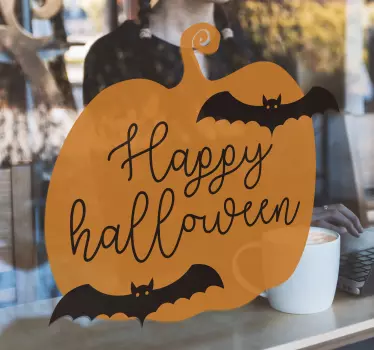 Raamstickers Halloween raam pompoen - TenStickers
