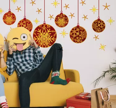 Feestdagen sticker Kerst ornamenten - TenStickers