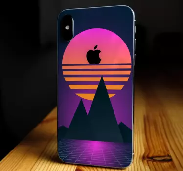 Berg zonsondergang ontwerp iPhone sticker - TenStickers