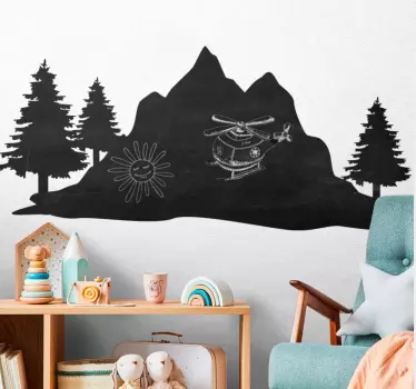 Bergachtige wildernis krijtbord sticker - TenStickers