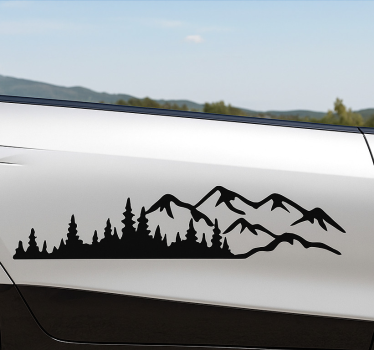 Autosticker monokleurig bergbos - TenStickers