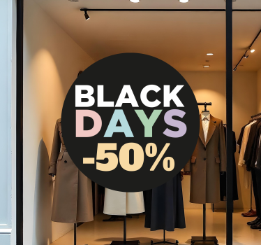 Black friday sticker kleurrijke aangepaste "zwarte dagen" - TenStickers