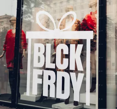 Black friday sticker etalage met cadeau wit - TenStickers