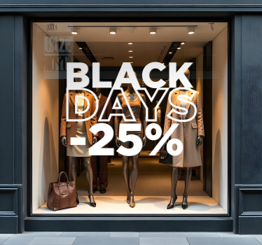 Black friday sticker monokleurige maatwerk "zwarte dagen" - TenStickers