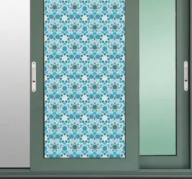 Blauwe deur sterren print sticker - TenStickers