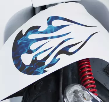 Blauwe tribal vlam motorfiets stickers - TenStickers