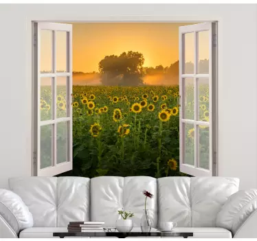 Bloemen muursticker lente veld - TenStickers
